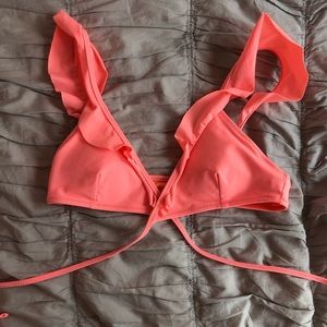 Aerie Coral Tie Around Bikini Top